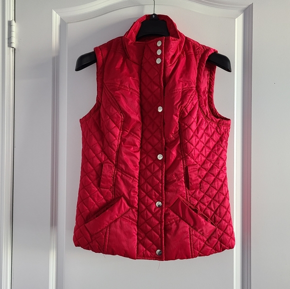 Guess Red Quited Vest Size Medium - Picture 1 of 8